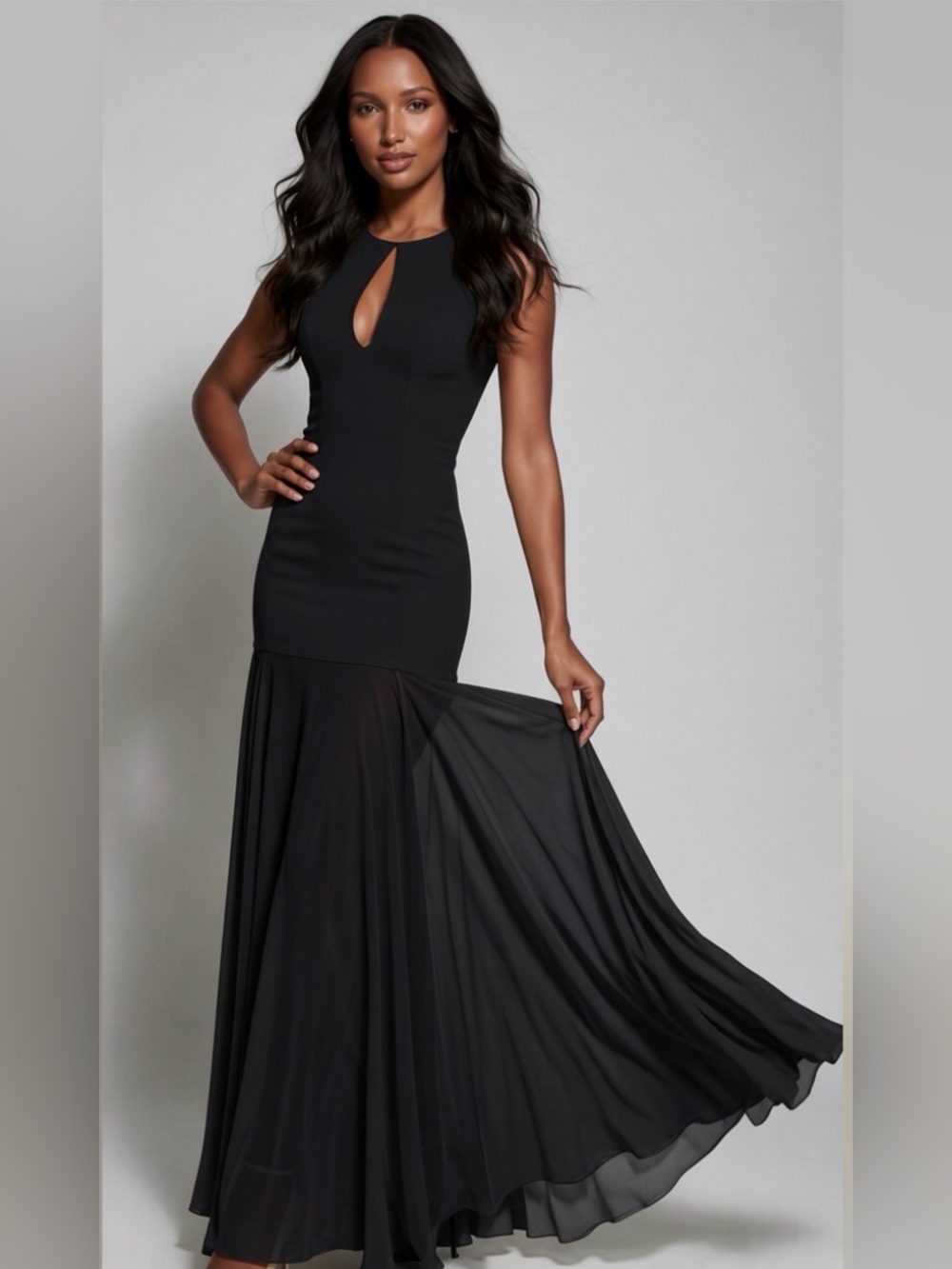 HOUSE OF CB 'Raphaella' Black Keyhole Maxi Dress/Small US4-6 $299 - Picture 3 of 8